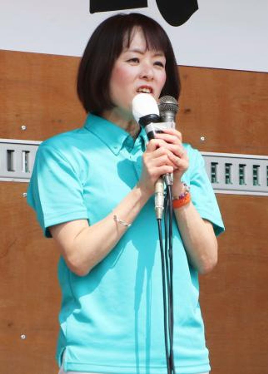 杉田水脈氏、山口で第一声　「自公危機は日本の危機」